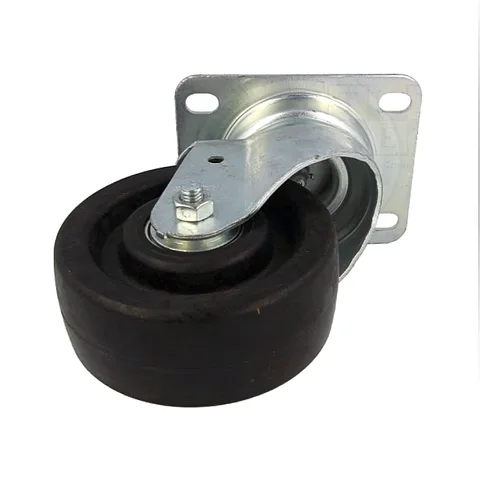 Колесо черная резина поворотное SIZE:3"(75мм) Нагрузка 50 кг. SCR 93