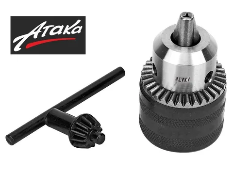 Патрон № 15 1,5-10мм 3/8" с ключом стандарт Атака