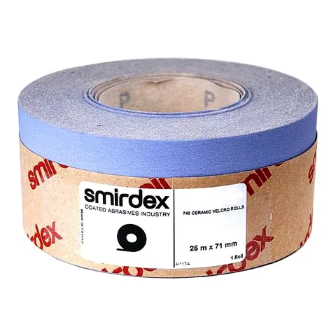 Абразивная бумага в рулонах SMIRDEX Ceramic Velcro 740, 70мм*25м Р 40 