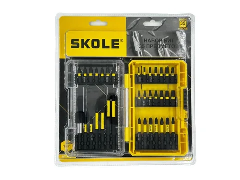 Набор бит 37PC (37 предметов, S2 сталь) SKOLE