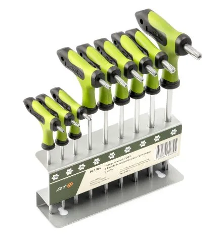 Набор ключей TORX с Т-образной рукоятью, 9 шт..(T10,T15,T20,T25,T27,T30,T40,T45,Т50) "ДТ" (10шт)