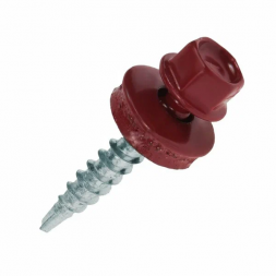 Саморез кровельный 4,8х29 оцинк RAL 3005 винно-красный по дереву (250шт)