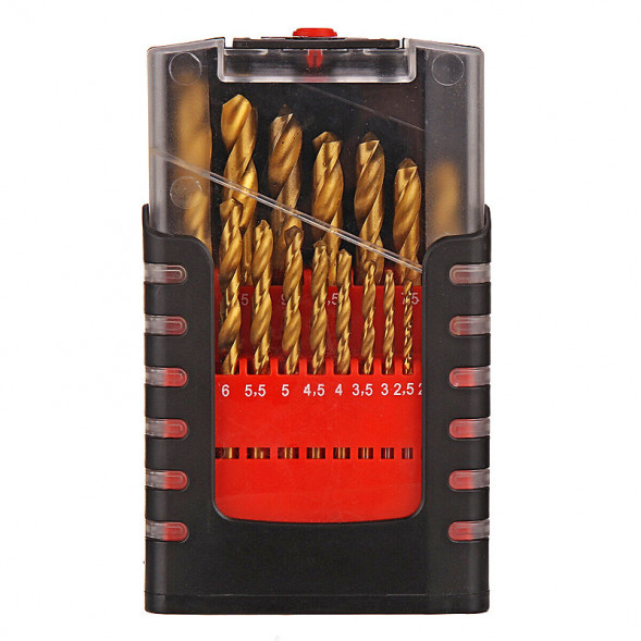Набор сверл по металлу M2 кобальт  ( пласт. упак) 19PC