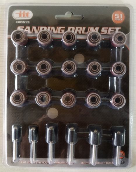 Насадки на дрель+наждачки 51 предмет (6мм, 9мм, 13мм)