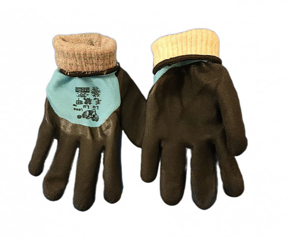 А-66 Перчатки акриловые утепленные с ворсом, со вспененным латексным покрытием (6шт)