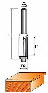 Фреза кромочная прямая с нижним подшипником 8*12*63 СТРОНГ
