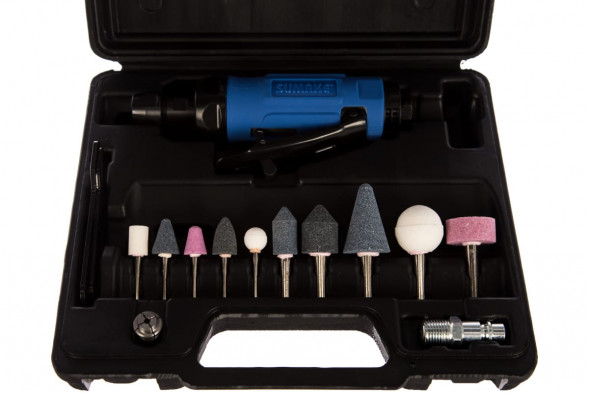 Пневмошлифмашина ST-Р7732МК с набором шарошек в пластиковом кейсе