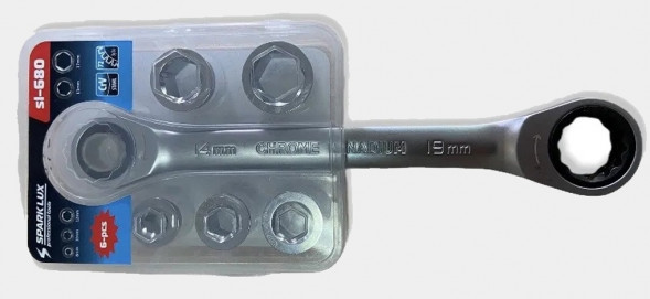 Набор ключей трещоточный шарнирный+головки 8,10,12,13,14,17,19 X-PERT