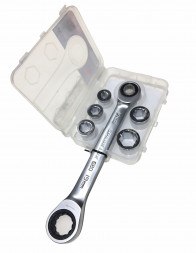 Набор ключей трещоточный шарнирный+головки 8,10,12,13,14,17,19 X-PERT