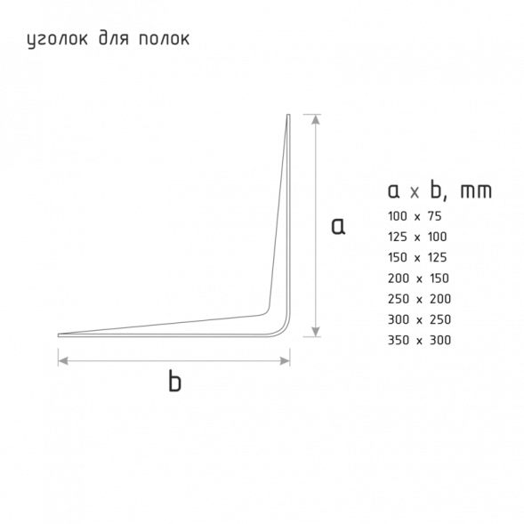 Уголок д/полок бел.-350*300 (12х14) &quot;Нора-М&quot;
