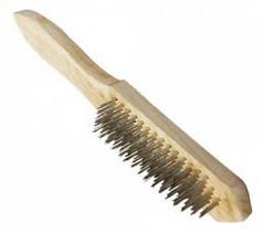 Щетка ручная по металлу деревян. ручка, плоская 6 рядов 224-Е