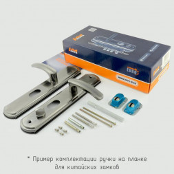 Ручка двер. на планке 200(96)-68 мм Правая мат.никель  &quot;Нора-М&quot;