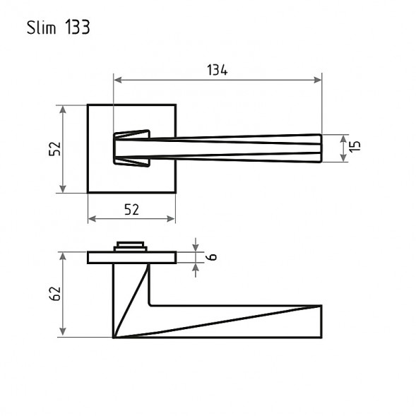Ручка дверная Slim 133К черный