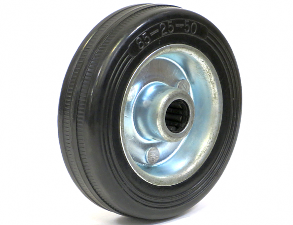 Колесо промышленное без кронштейна, резиновое. SIZE: 3,5&quot; (85) Нагрузка 60кг. С 93