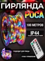 Гирлянда уличная РОСА цветная 100м