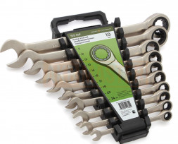 515100 Набор ключей комб.трещоточных 10шт. (8,10,12,13,14,15,17,19,22,24мм) пластик.холдер (5шт)