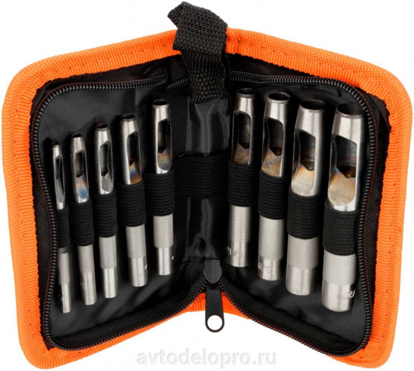 40419 Набор просечек 9шт. 3,2-12,7мм (в сумке) АвтоДело