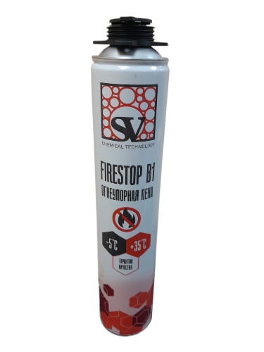 Огнеупорная профессиональная пена  всесезонная 720 мл (900г) SV FIRESTOP B1