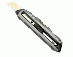 Нож канцелярский +5 лезвия (144) с УРОВНЕМ LIT