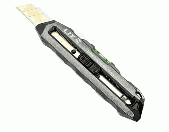 Нож канцелярский +5 лезвия (144) с УРОВНЕМ LIT