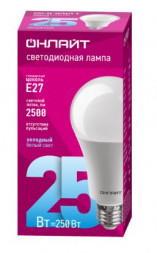 Лампа светодиодная OLL LED OLL-A60-25-230-6.5K-E27 ОНЛАЙТ (10шт)
