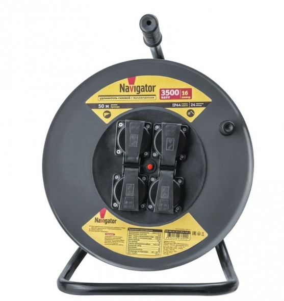 Удлинитель NPE-RM-04-50-E-IP44-3x2.5 катушка 4 гн. c/з КГ 50м Navigator