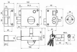 Замок накладной ОМЕГА ЗН3 медь