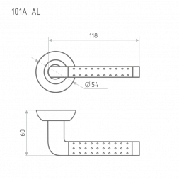 Ручка дверная AL 101А AL мат.кофе &quot;Нора-М&quot;