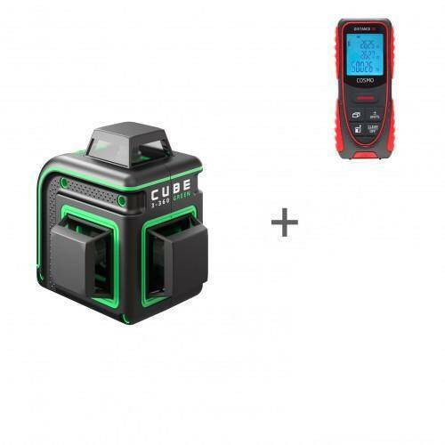Комплект Лазерный уровень ADA CUBE 360 GREEN Basic Edition+Дальномер лазерный ADA Cosmo 50