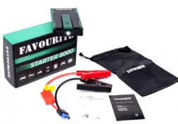 Пусковой многофункциональный аккумулятор 8000 мАч, 5В/2А, 12В STARTER 8000 FAVOURITE