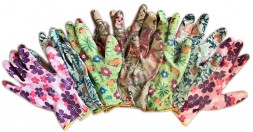 А-38 Перчатки нейлоновые 13 класс вязки с нитрильным обливом Супер люкс САДОВЫЕ 9 размер (12шт)