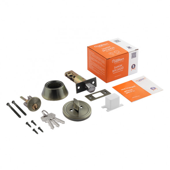 Замок врезной D1  (ст. бронза) (кл./фикс.)  "Нора-М"