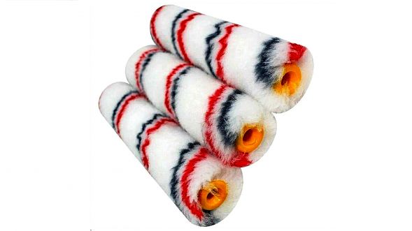 Мини-ролик МУЛЬТИКОЛОР (полиакрил,ворс 11мм) 55х15 мм, комлект 3шт. ON