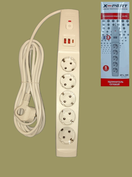 Удлинитель-фильтр USB 5м 5гнезд X-pert (309)