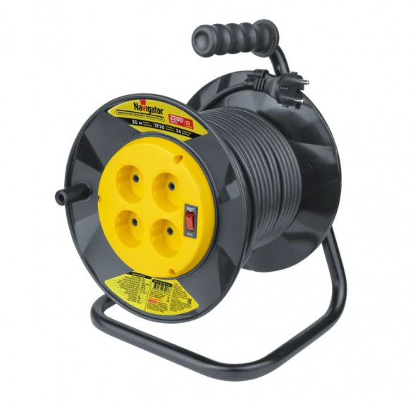 Удлинитель NPE-R-04-30-X-2x1 катушка 4 гн. б/з 30м Navigator