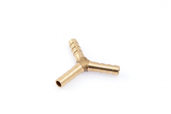 949011 Штуцер соединительный Y-образный латунный елочка 7мм