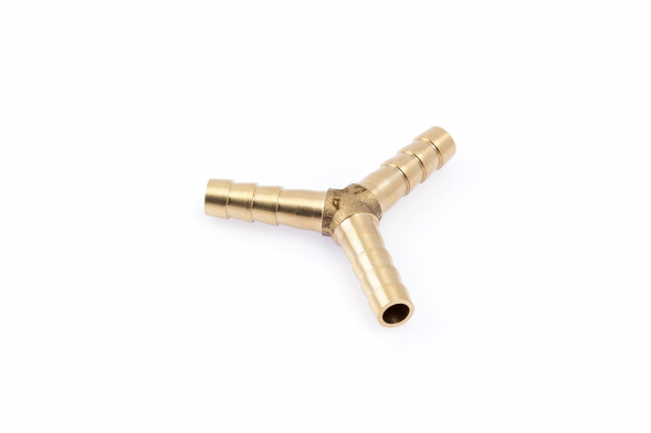 949011 Штуцер соединительный Y-образный латунный елочка 7мм