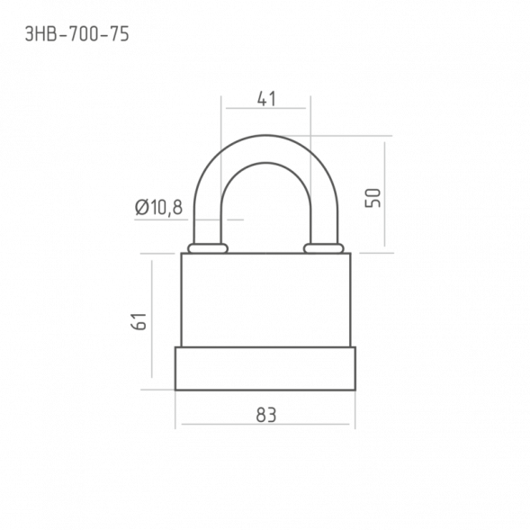 Замок навесной всепогодный ЗНВ-700-75 (83мм) (3кл.) "Нора-М"