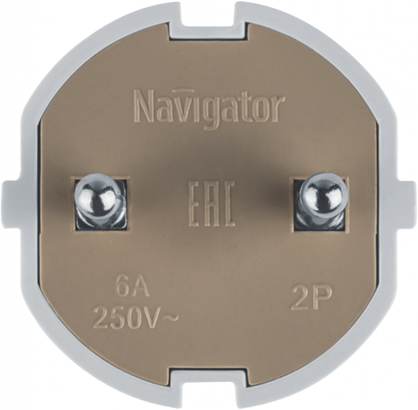 Вилка NCA-PL01-6A-X-WH прямая б/з белая Navigator