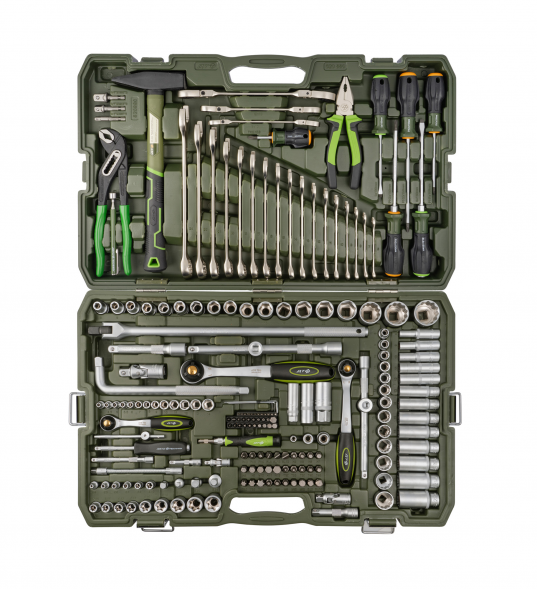 620880 Набор головок 1/4", 3/8", 1/2" с инструментом, 200 предметов