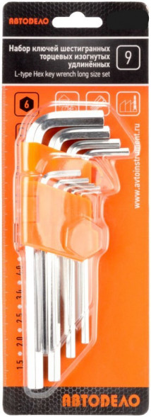 30341 Набор Г-обр.шестигр. 10ч. удлиненных (1,5-12мм)  АвтоДело