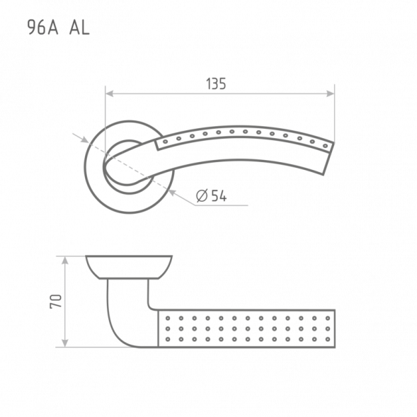 Ручка дверная AL 96А AL ст.бронза &quot;Нора-М&quot;