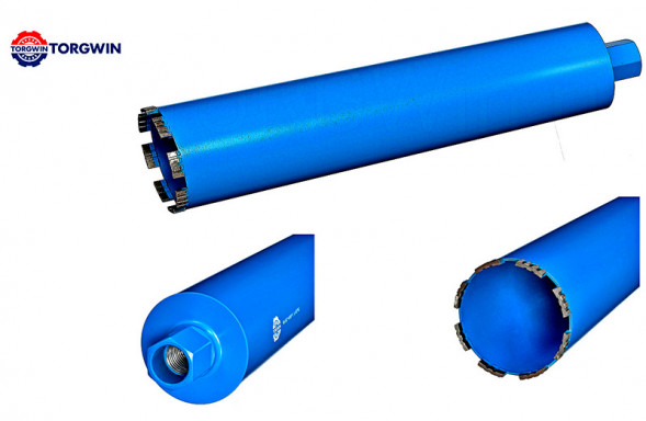Алмазная коронка (мокр) 108*450 ВТ24*3.6*10*8T TORGWIN