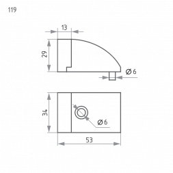 Ограничитель дверной 119 (ст.бронза)  &quot;Нора-М&quot;
