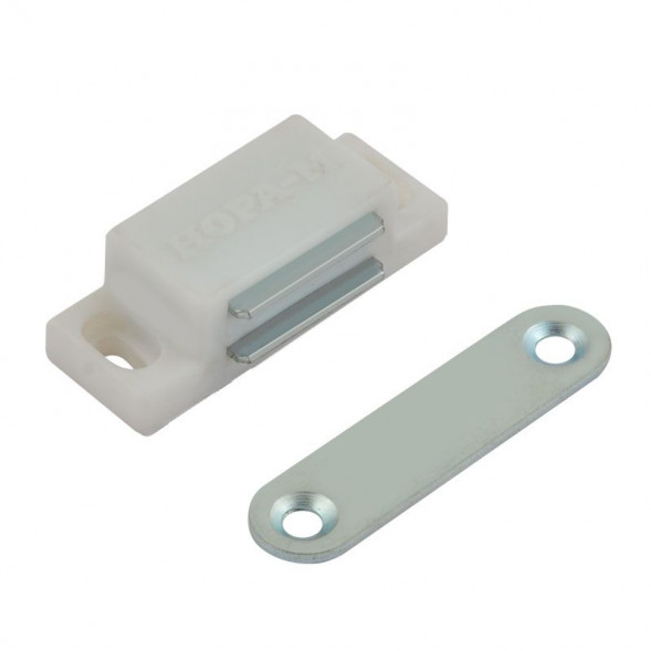 Защелка магнитная №4 (мебельная) (42мм) (белая)  "Нора-М" (5шт)