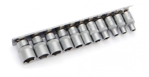 600411 Набор головок 6-гр.дюймовых 1/4&quot; 11шт (5/32&quot;,3/16&quot;,7/32&quot;,1/4&quot;,9/32&quot;,5/16&quot;,11/32&quot;,3/8&quot;,7/16&quot;,15/32&quot;,1/2&quot;)