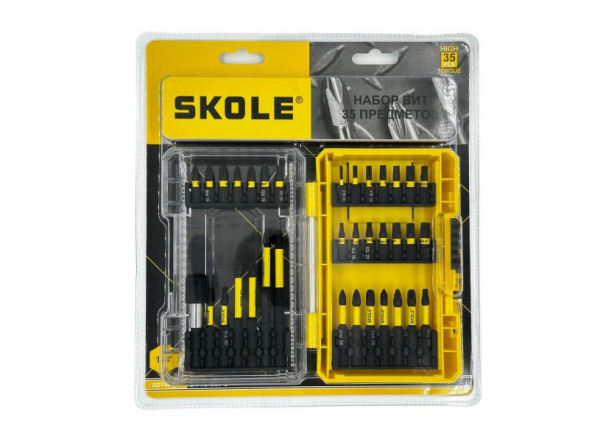 Набор бит 37PC (37 предметов, S2 сталь) SKOLE