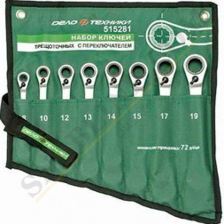 515281 Набор ключей комбинированных трещоточных с переключателем (8,10,12,13,14,15,17,19 мм) 8 шт.,