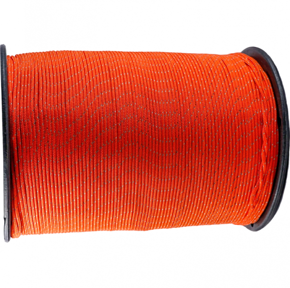 Шнур ПП плет. 4мм 16пр.серд. СВЕТООТРАЖАЮЩИЙ (300м)