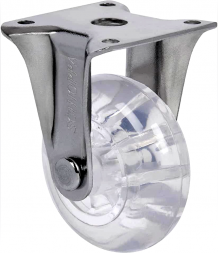 Колесо прозрачный  PU 50мм не поворот FCP 25 ПР